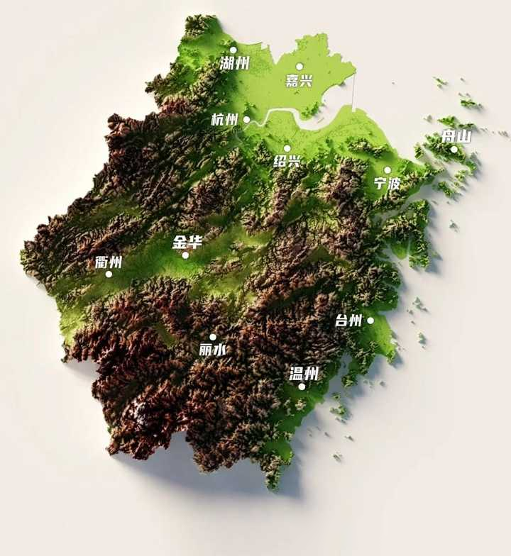 审视浙江的地形图,我们不难发现,地理位置居中并不代表具有显著优势