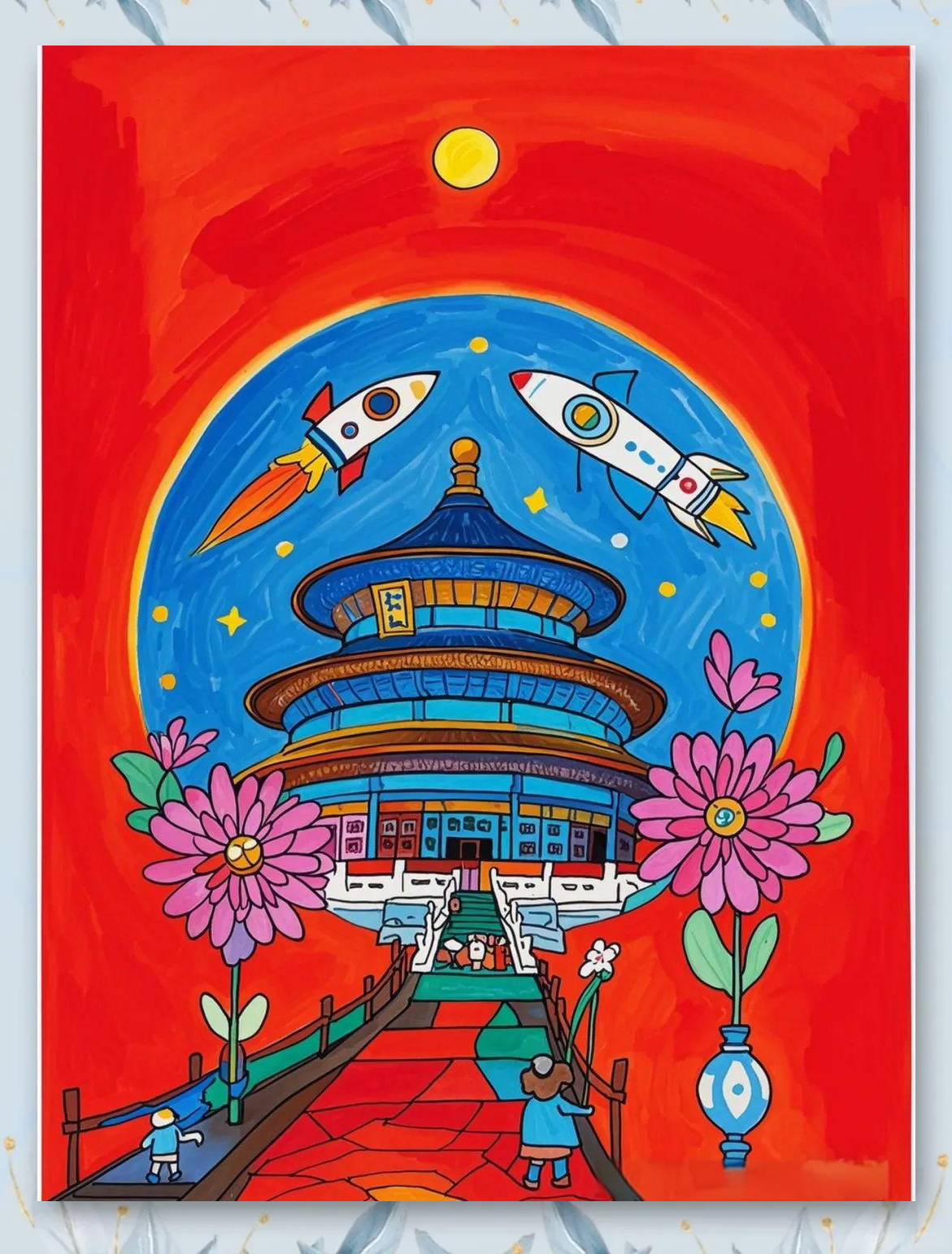 综上所述,要创作出优秀的国庆节儿童获奖绘画作品,需要巧妙结合线描