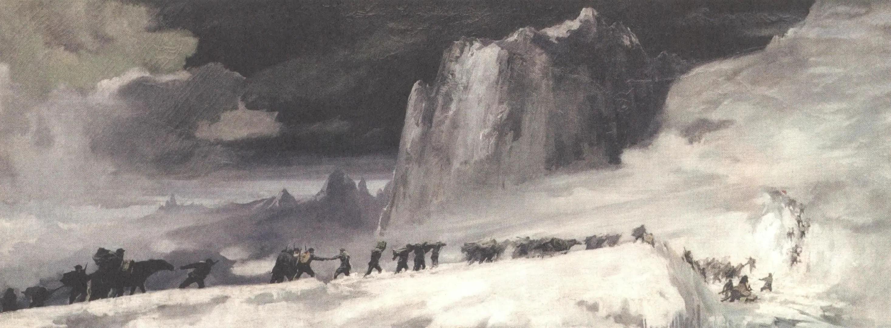 中央红军如何翻越"飞鸟难渡"的大雪山?美术经典给出答案