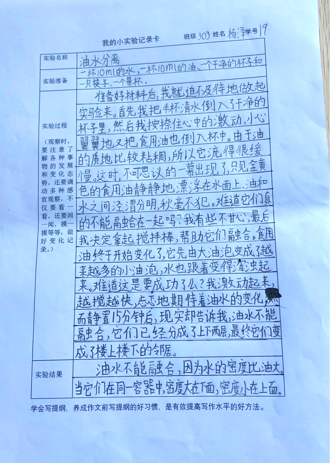 做小实验的过程+记录