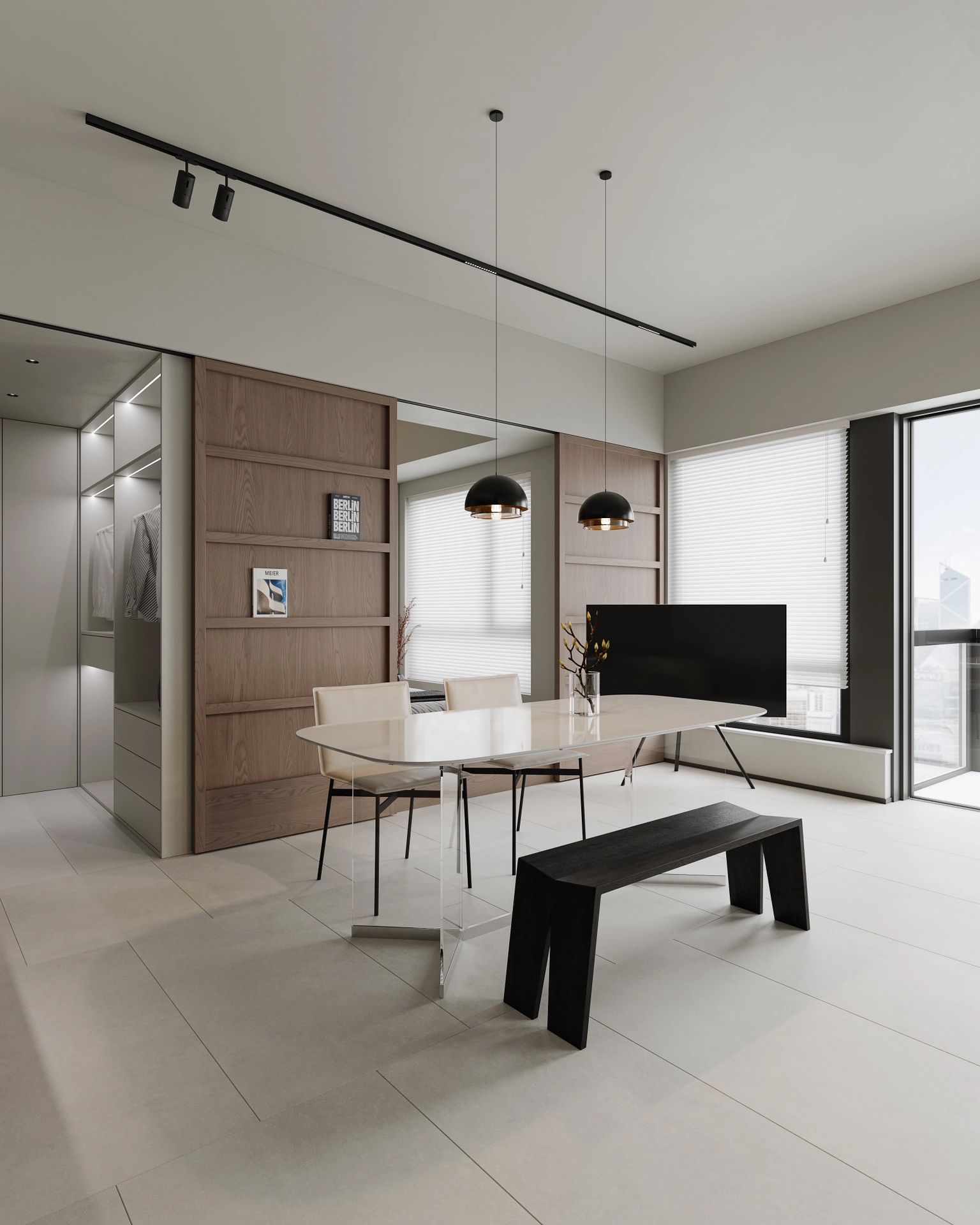 成都独立设计师|130平现代极简风设计效果图