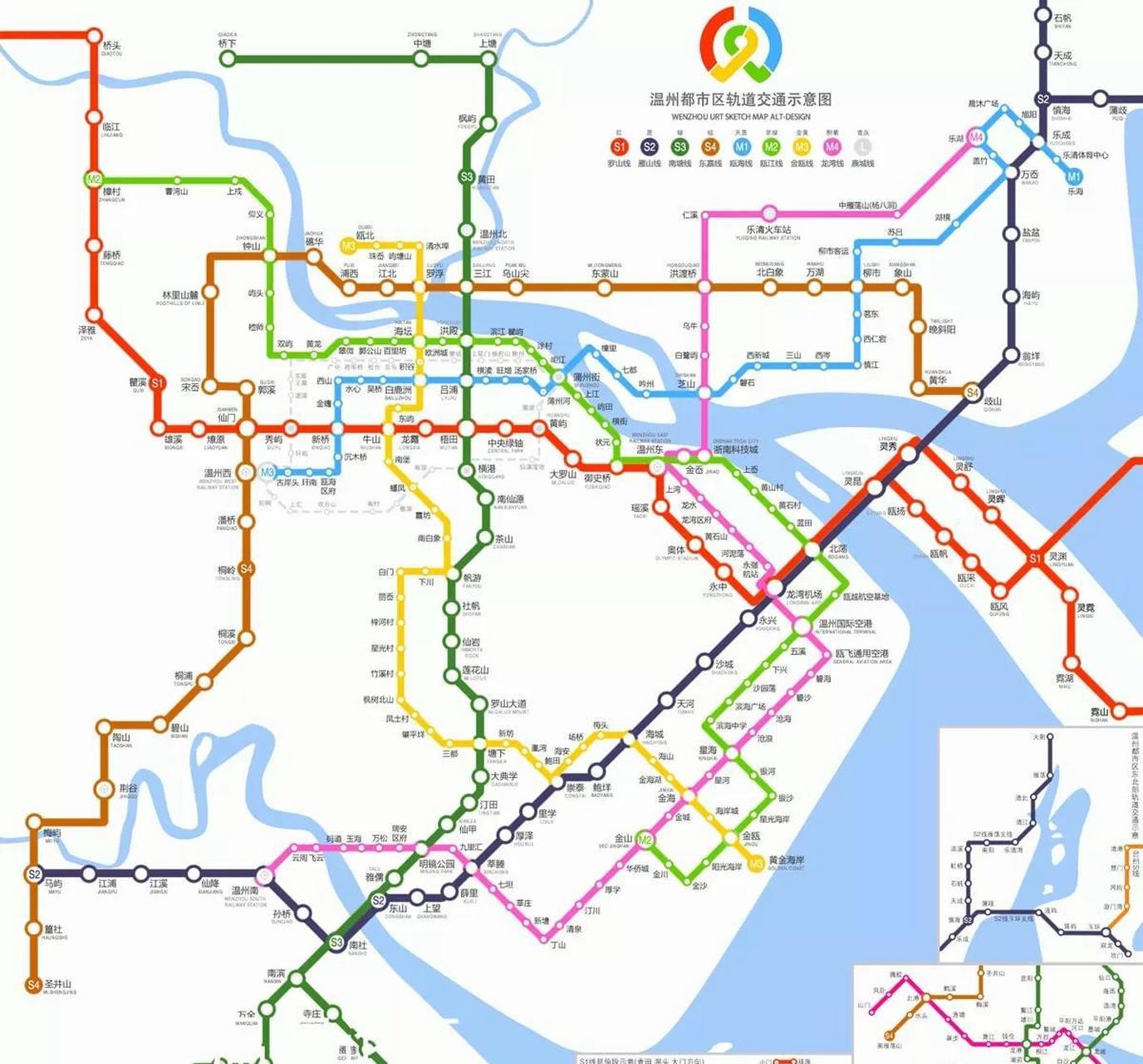 这张温州轨道线路规划图,看着有点眼花缭乱.