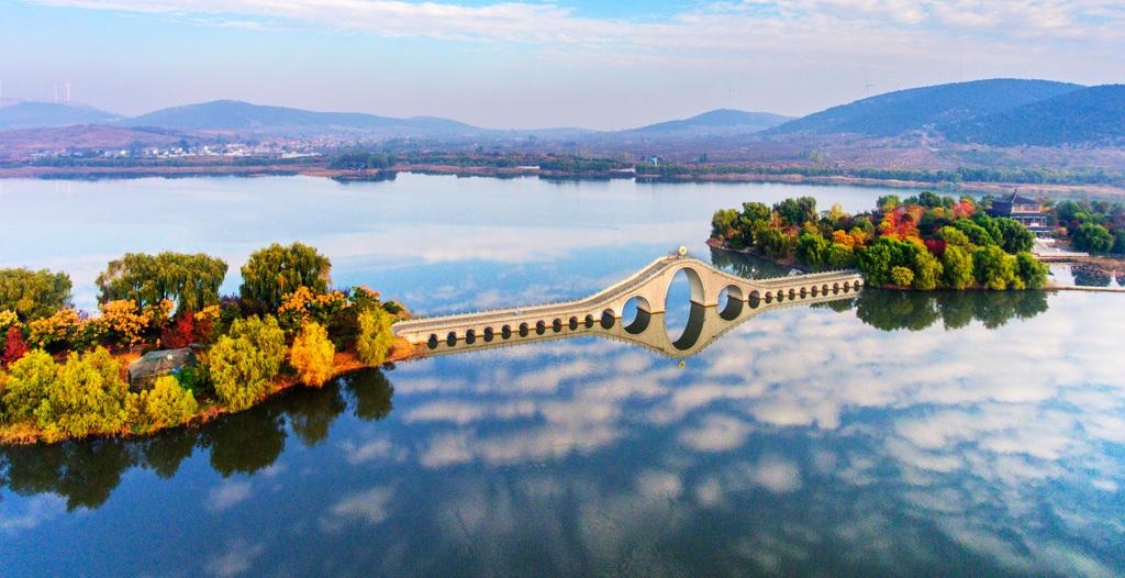 美丽江苏·每日一景丨徐州贾汪区督公湖:残雪映霞 动静皆美