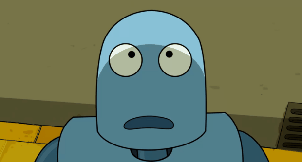 robot置身于一片花海中,花朵们随歌而舞,摆出的图案居然是dog 的样子.