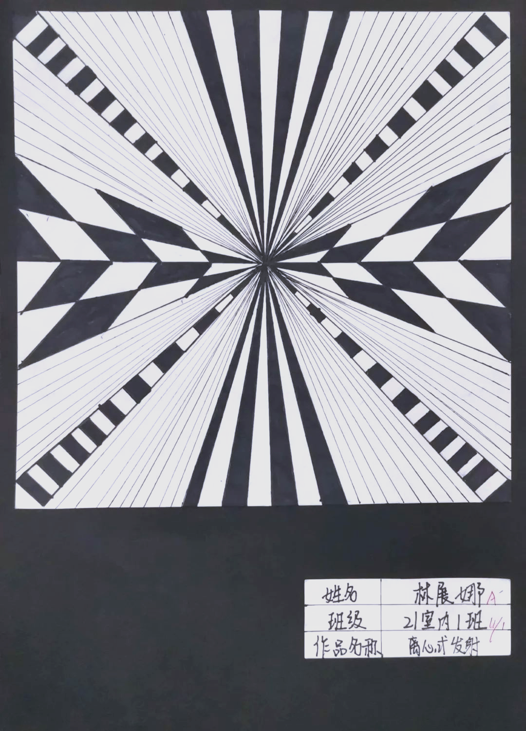 我们可以进行渐变构成的作品展示,通过不同的渐变类型,如形状,大小