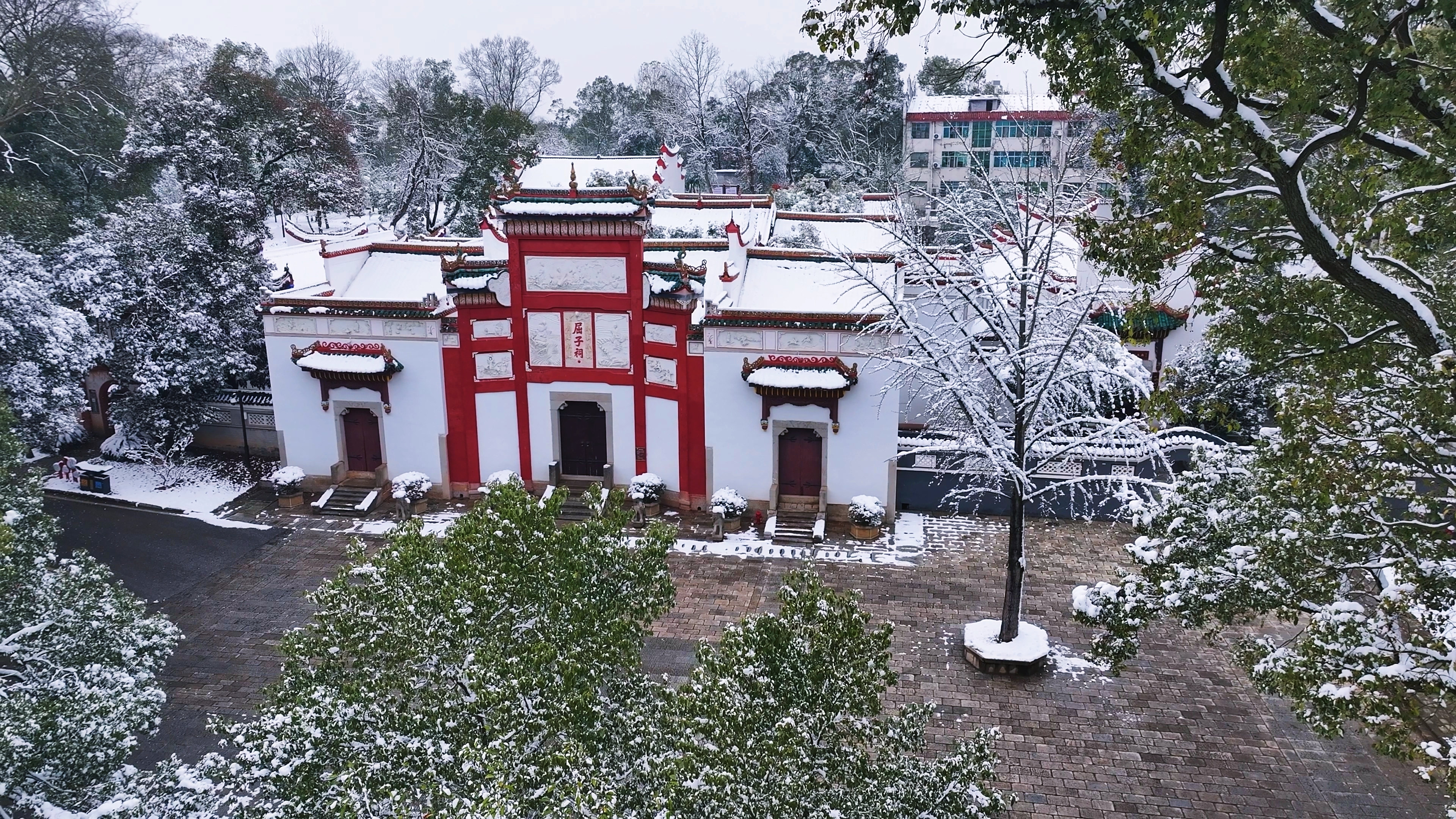 千城胜景|湖南汨罗:雪后初霁 屈子文化园诗情画意