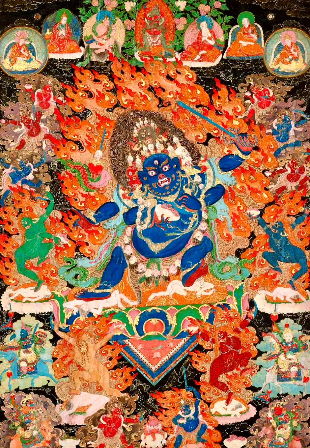 经典唐卡赏析:清代的四面四臂大黑天图像