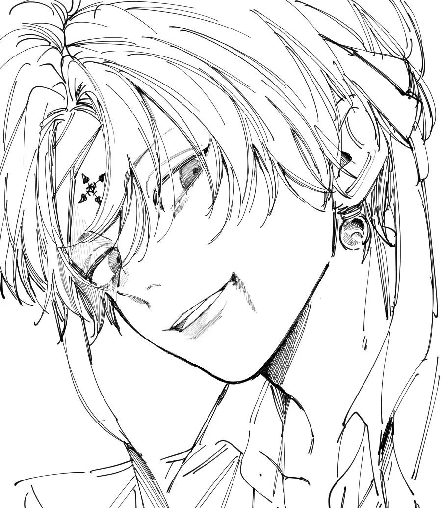 「板绘精选」男生人物线稿图,帅气逼人!