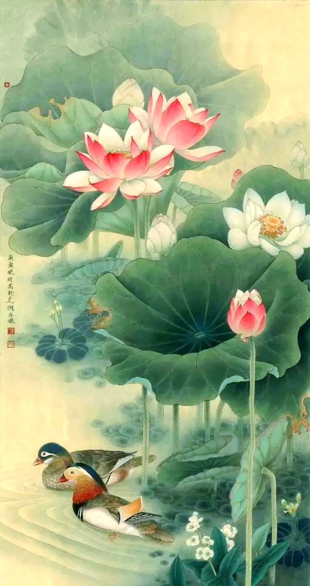 李晓明工笔荷花精选:百幅佳作,值得品味!