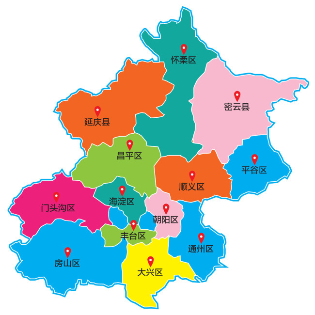北京城区划分图高清图片
