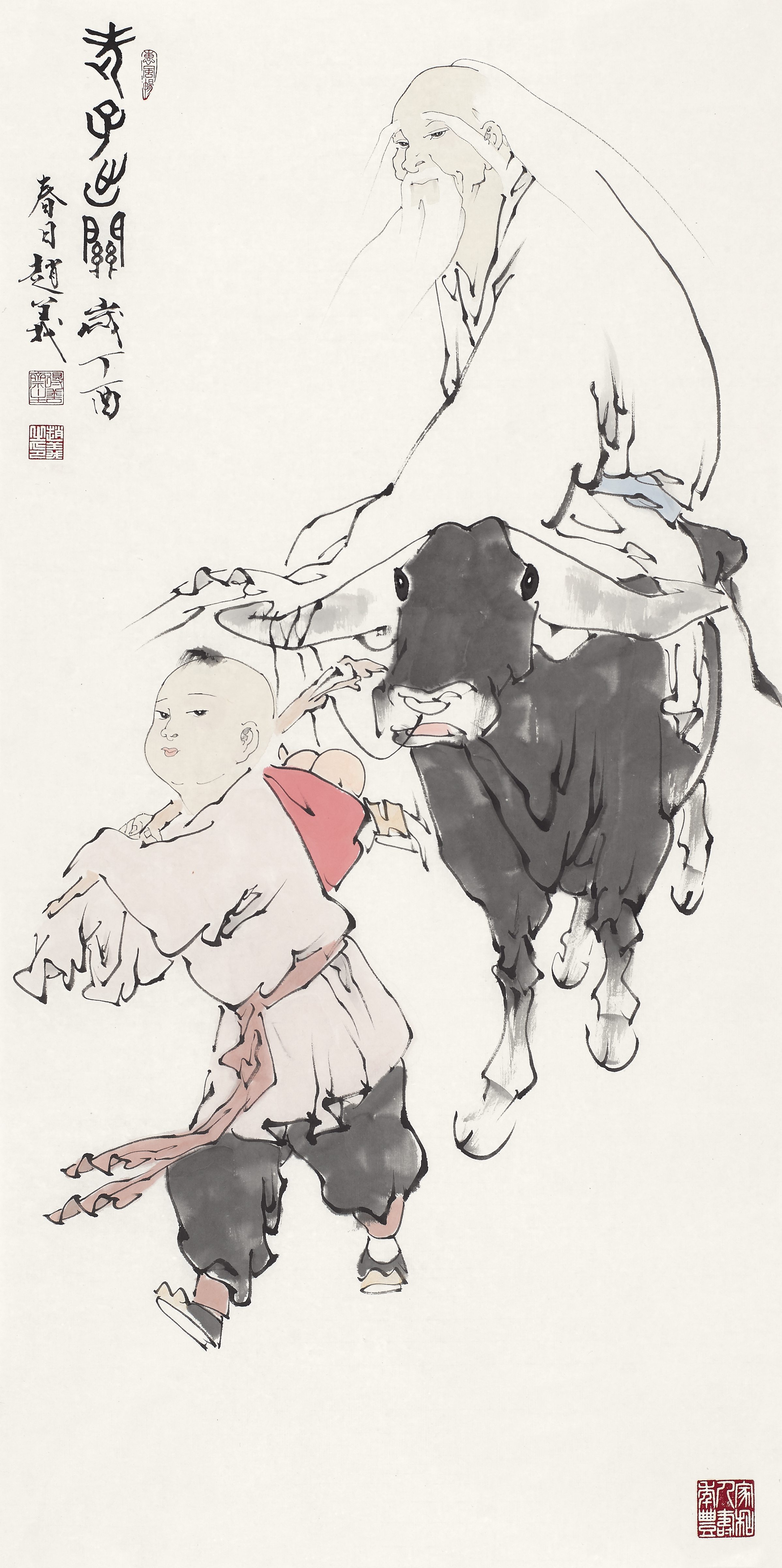 著名画家赵义人称津门"小范曾"岁末作品合集