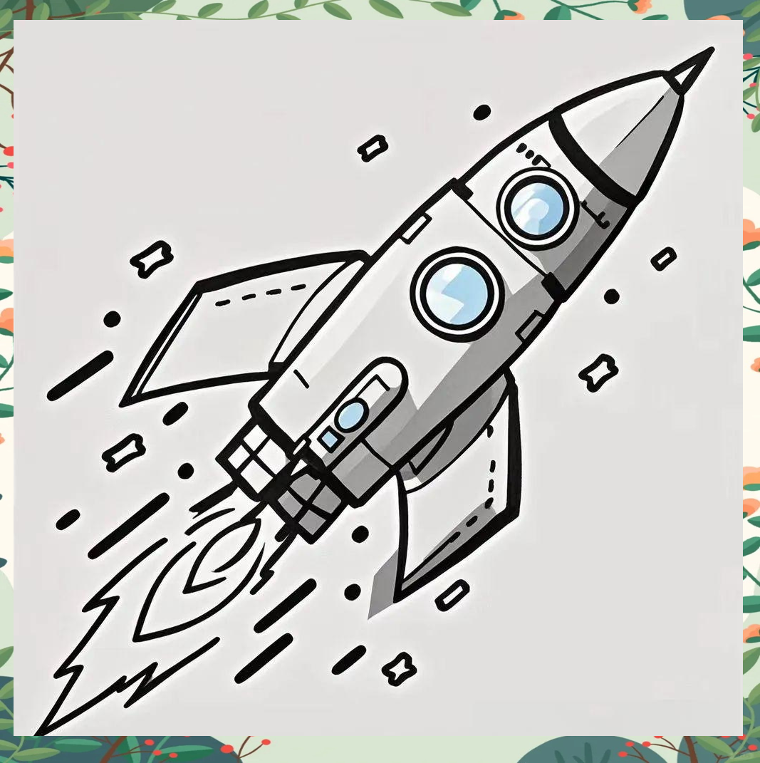 卡通火箭简笔画教程分享,探索未来宇宙的奇妙世界