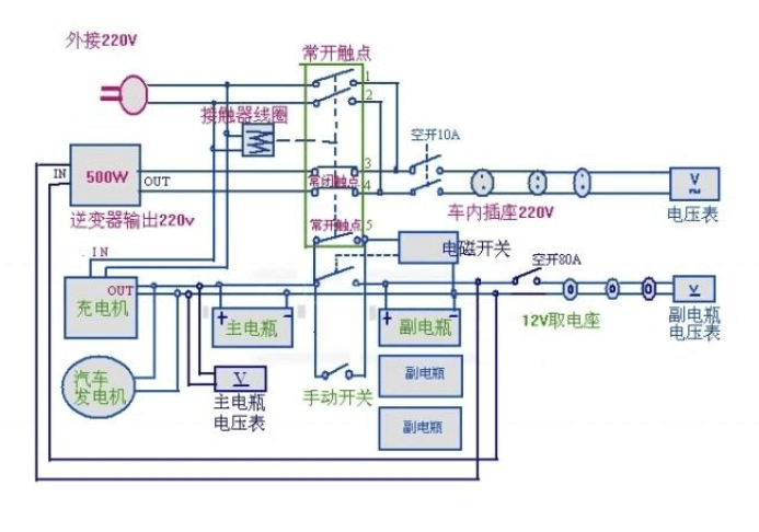 货车24v转12v接线图图片