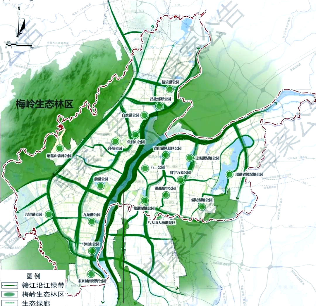 南昌市城市绿地系统专项规划:打造众多公园,规划各类绿地约213平方