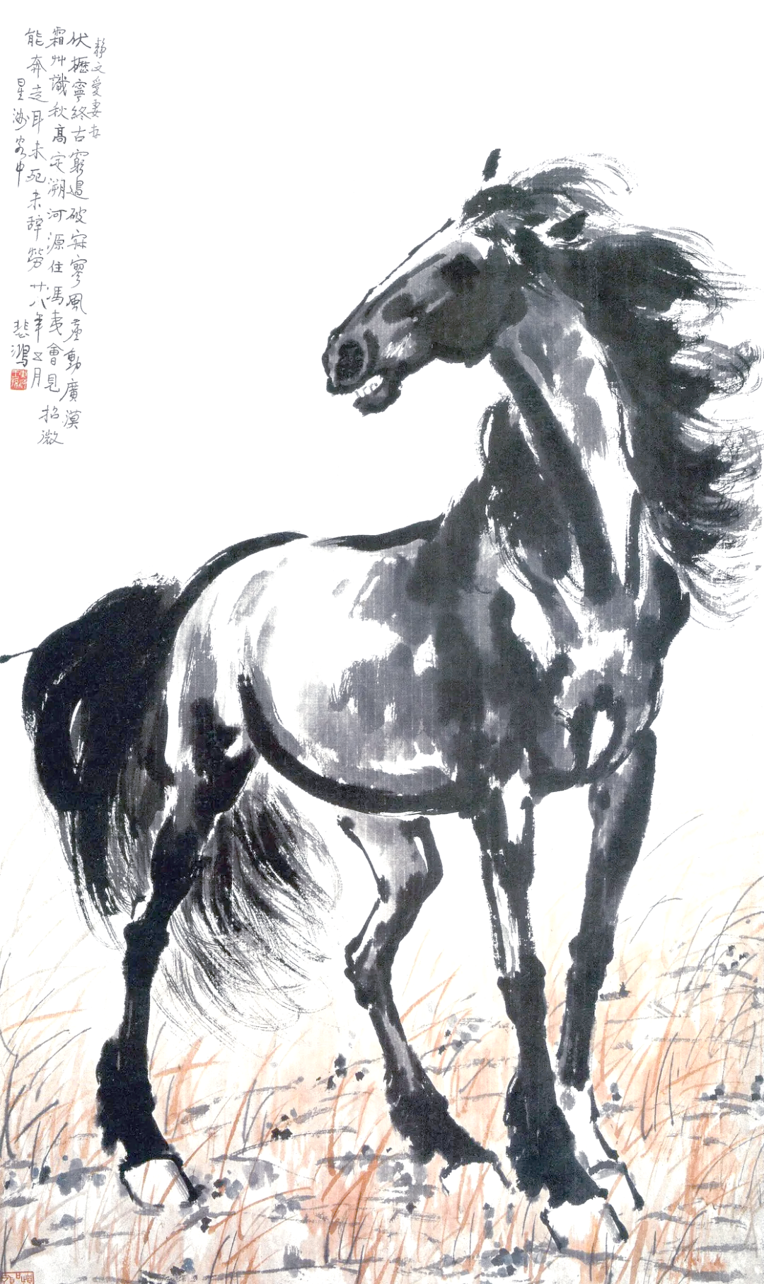 徐悲鸿画马的独特技巧与深刻立意