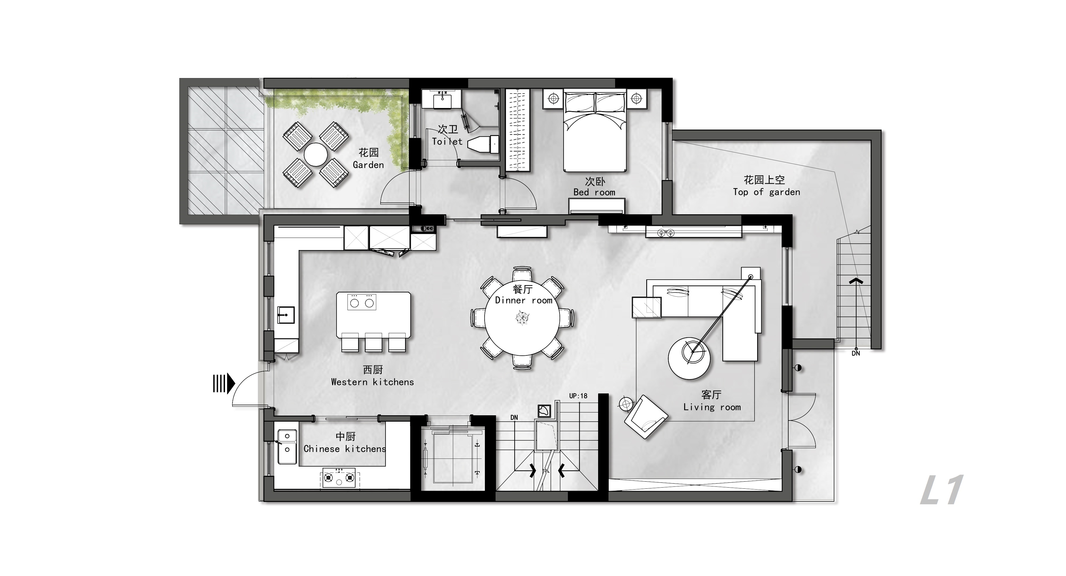 一家三口,五百平的家