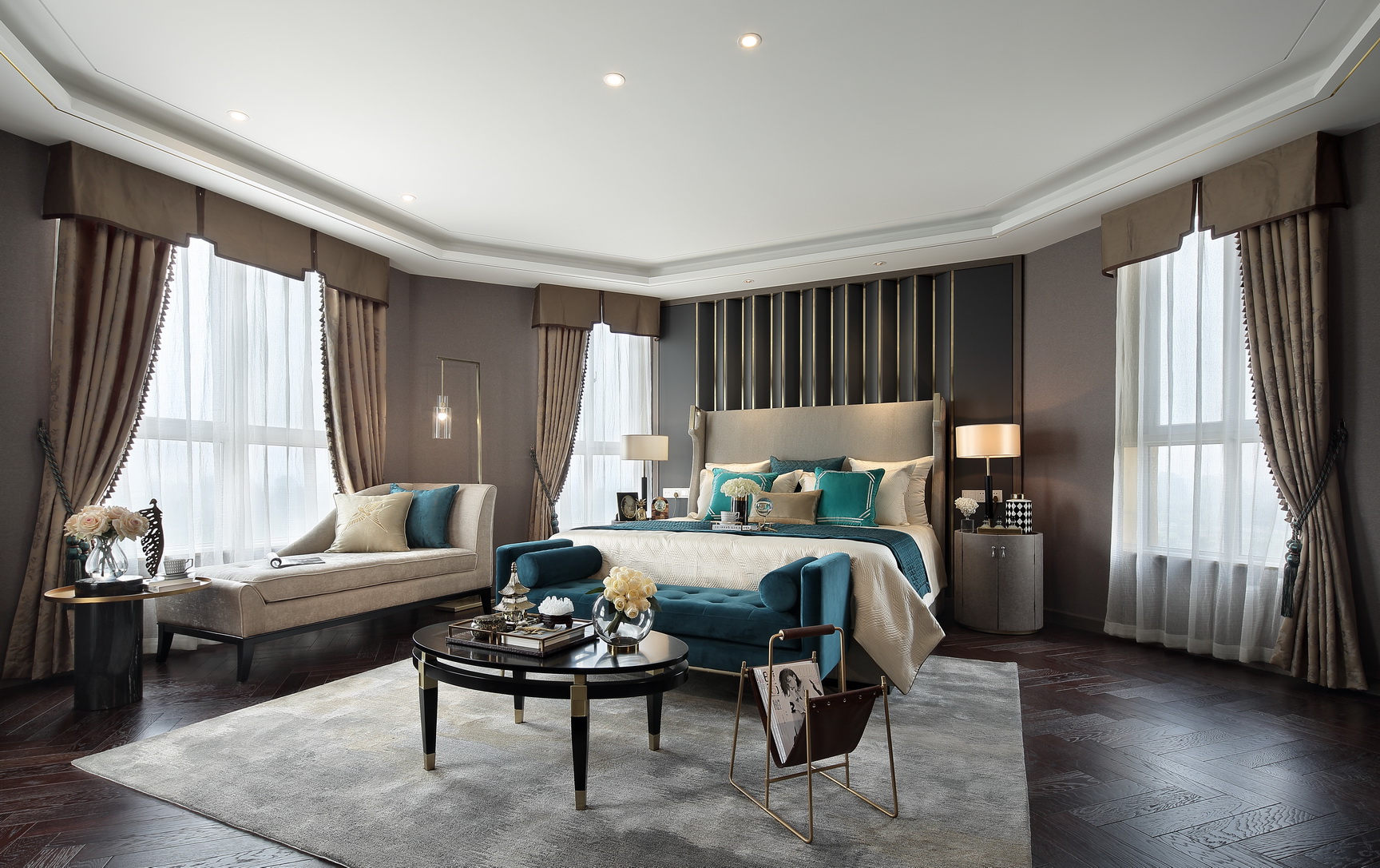 成都240㎡轻奢风样板房设计奢而不糜的散发出精致温馨气息