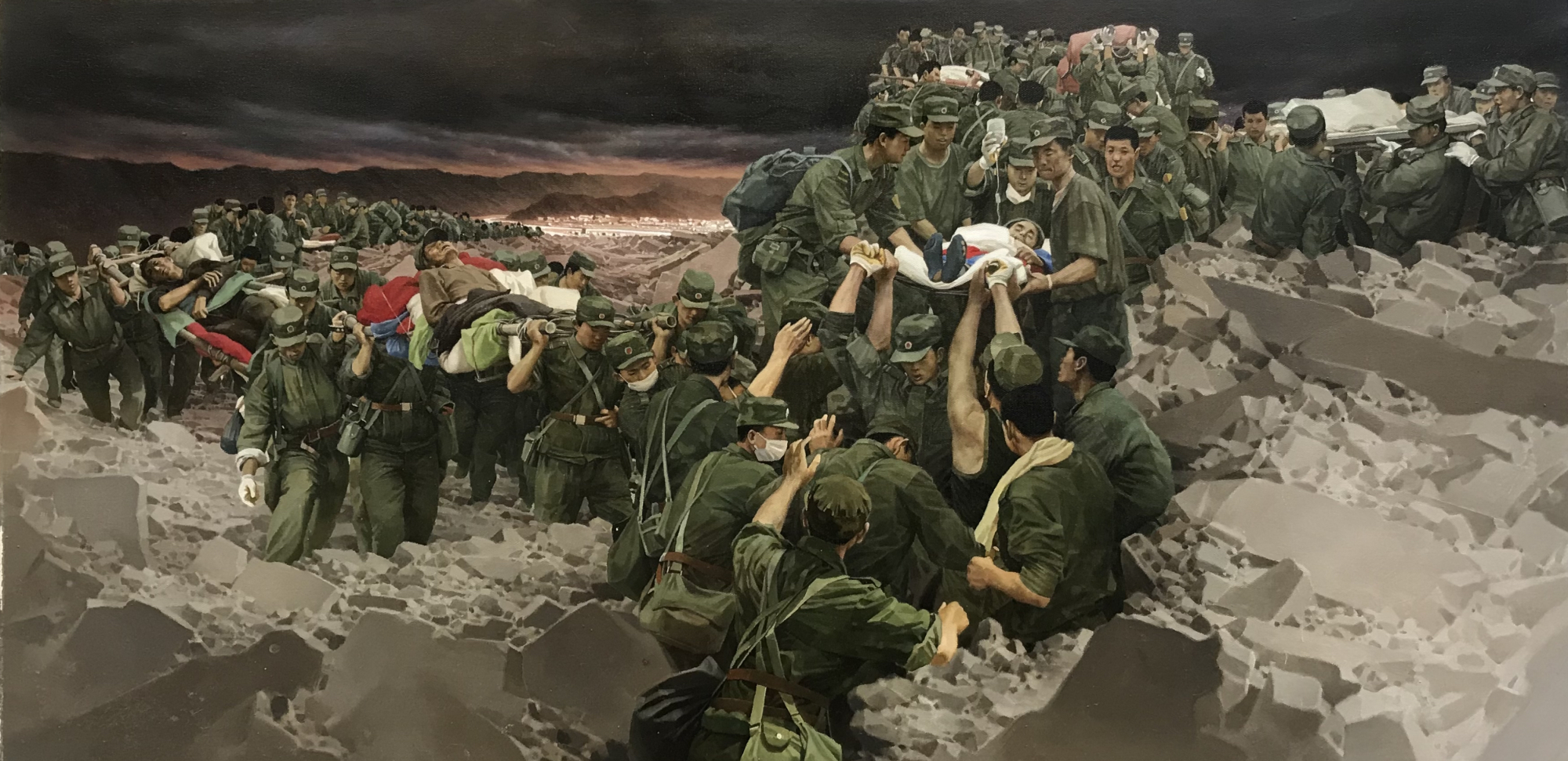 《众志成城》 布面油画 2019 韩博