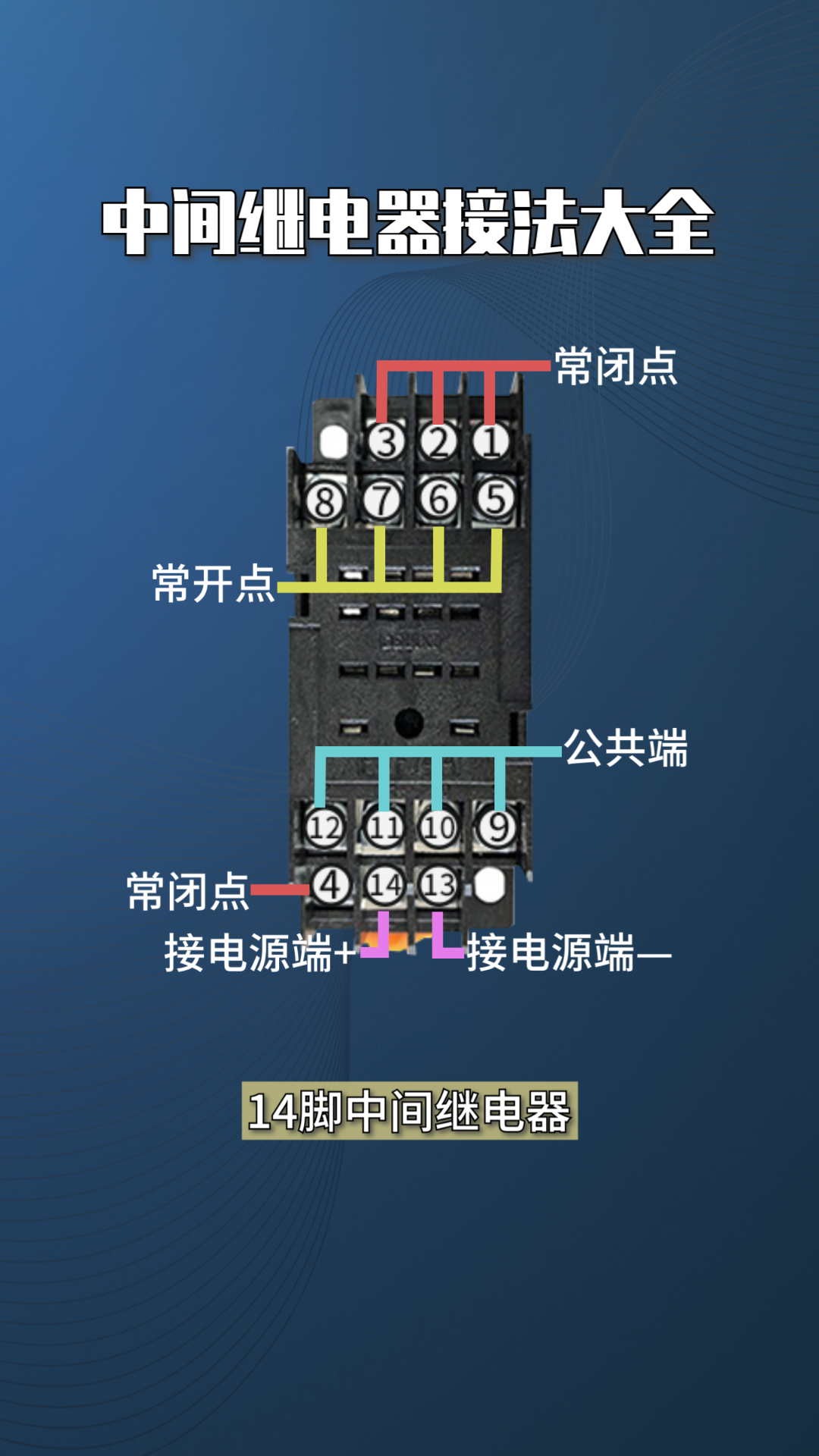 中间继电器接线图方法图片