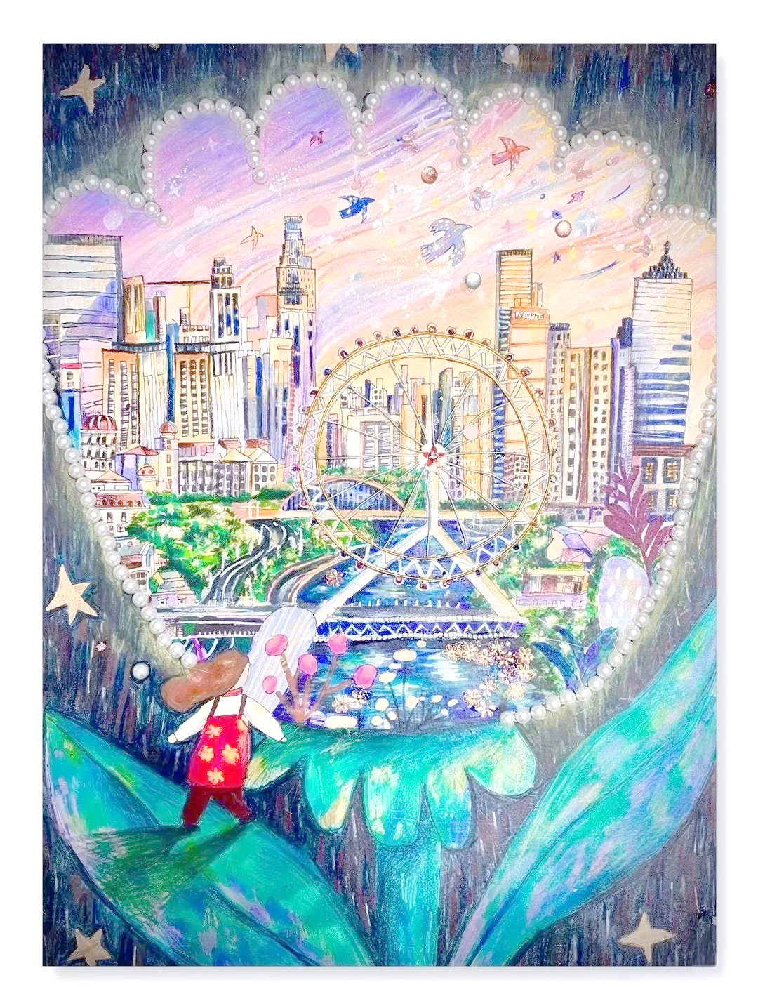 众多校园艺术节主题绘画,展现创意与爱国情怀