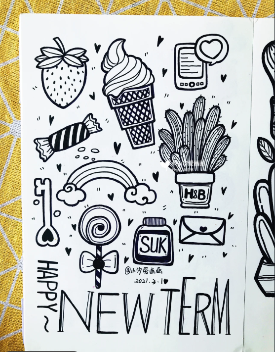 零基础手绘│doddle│简笔画│暑假快来