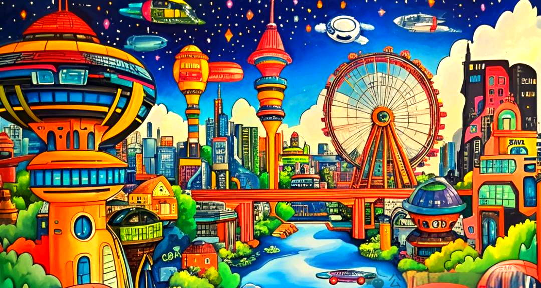 未来城市科幻画作品精选,展现智能科技与都市建筑之美