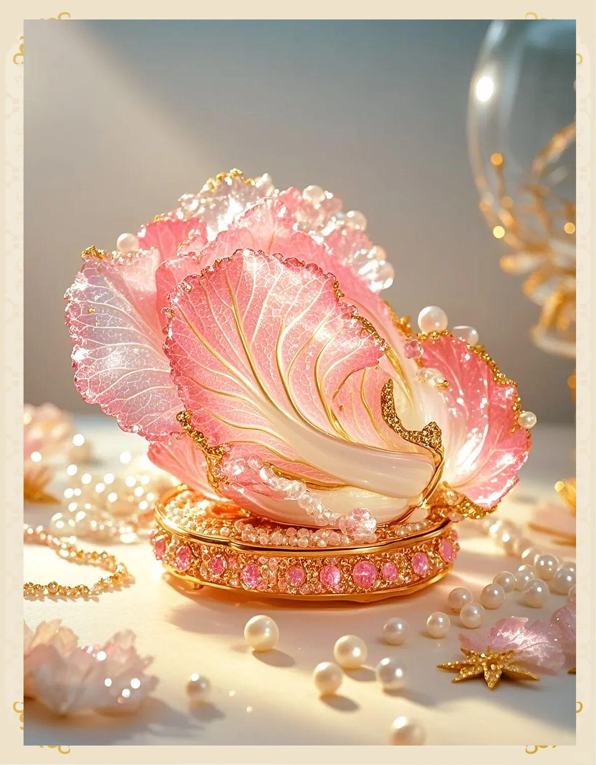 粉色水晶大白菜:蕴含"百财纳福"吉祥寓意的艺术装饰品