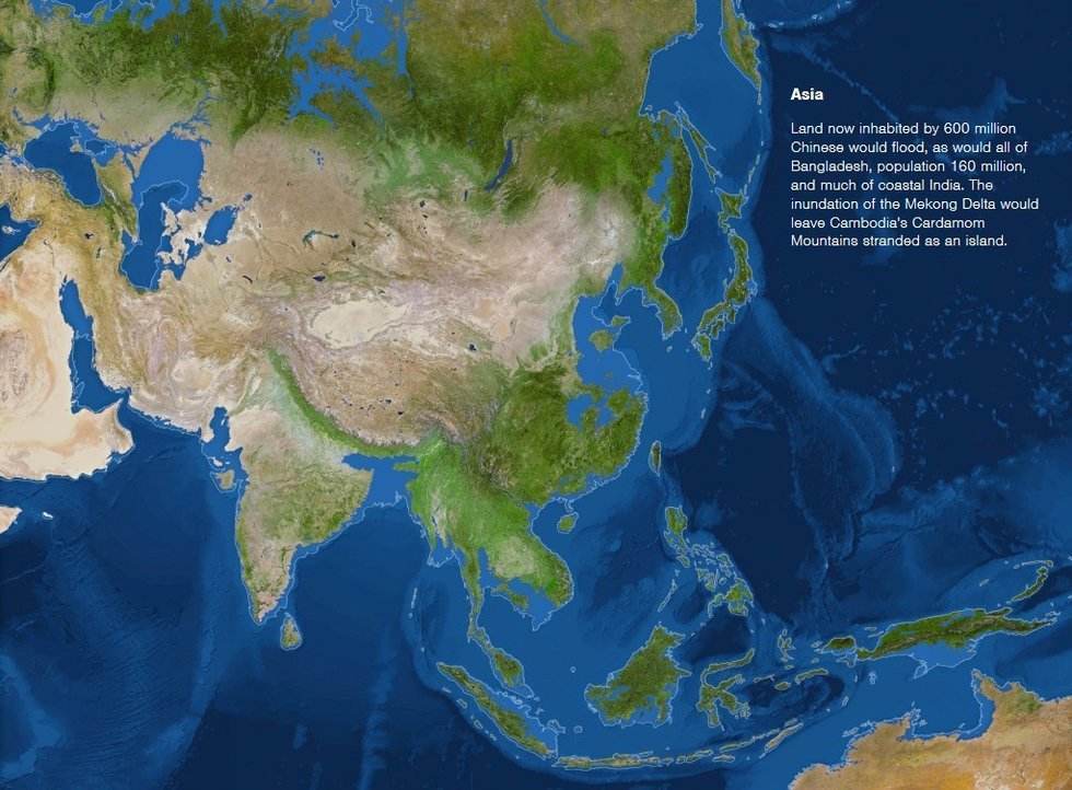 海平面上升,我们会迁居到西藏不,如上升6米,我国会怎么样?