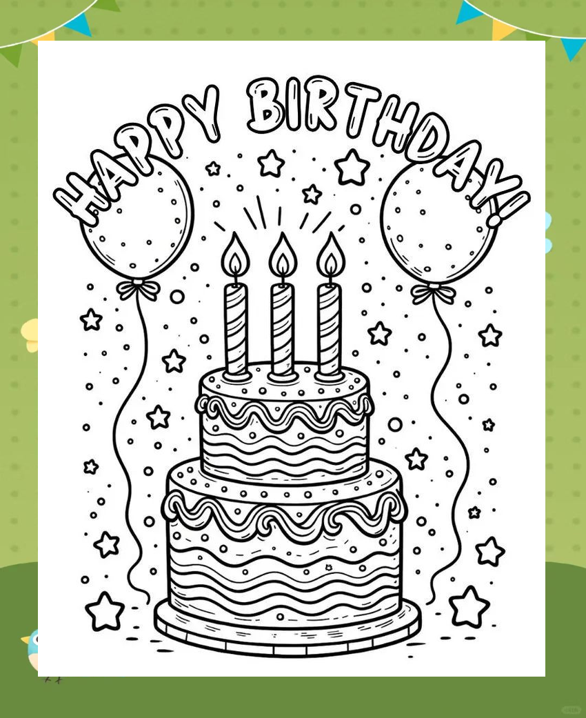 生日蛋糕简笔画涂色技巧详解