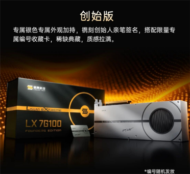 国产显卡砺算LX 7G100创始版暗藏彩蛋：90度镜像后现创始人亲笔签名