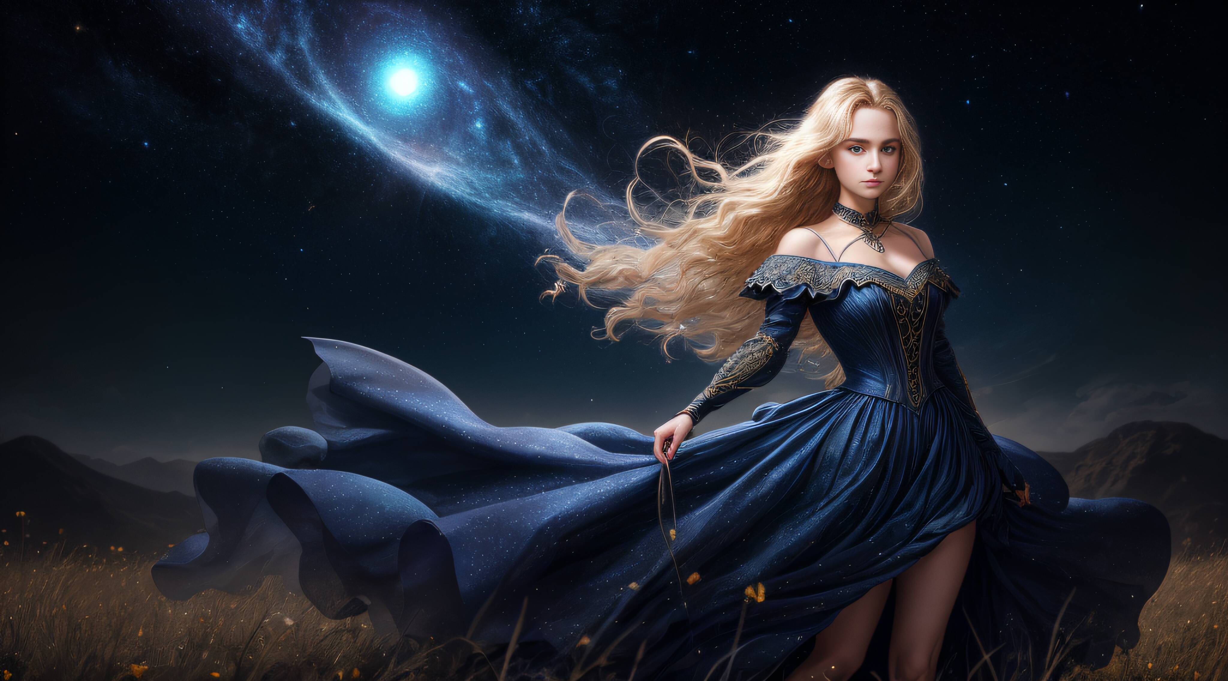 ai绘画之电脑桌面壁纸系列(二)- 金发蓝眼中世纪公主