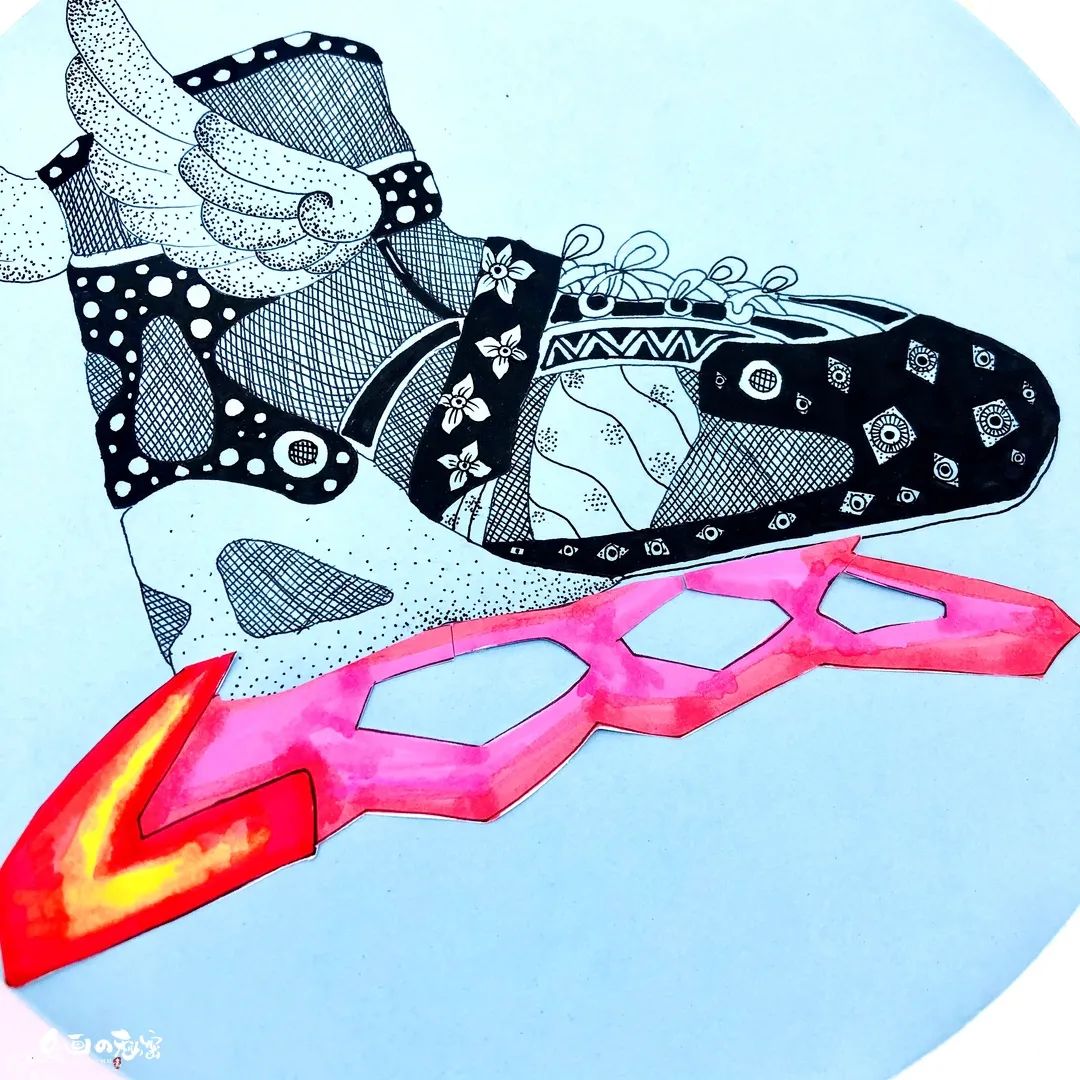 儿童画创意 滑旱冰