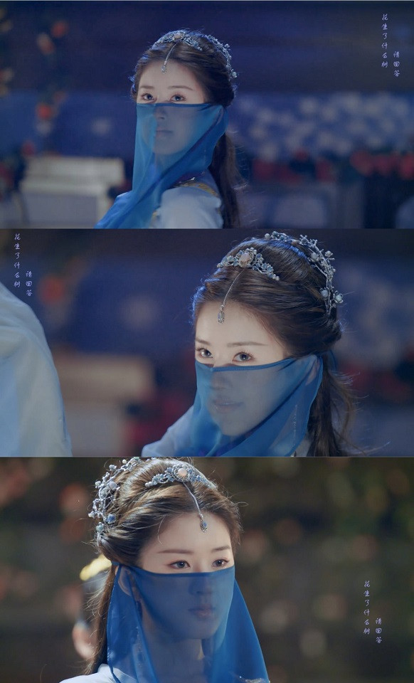 古装剧9位蓝色面纱美人白鹿赵露思谁更媚赵丽颖冷艳热巴遮脸还是顶级