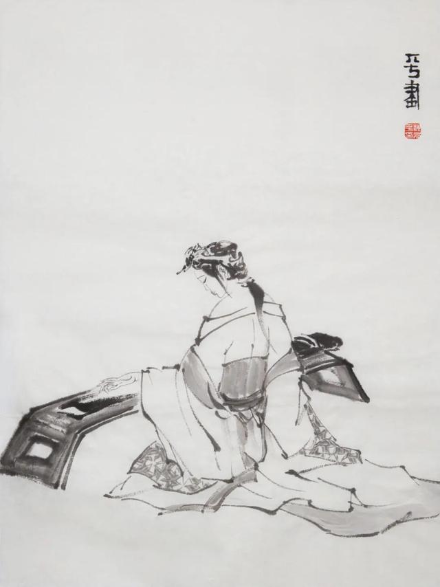 杜永平 《仕女圖1》 水墨 45x34cm