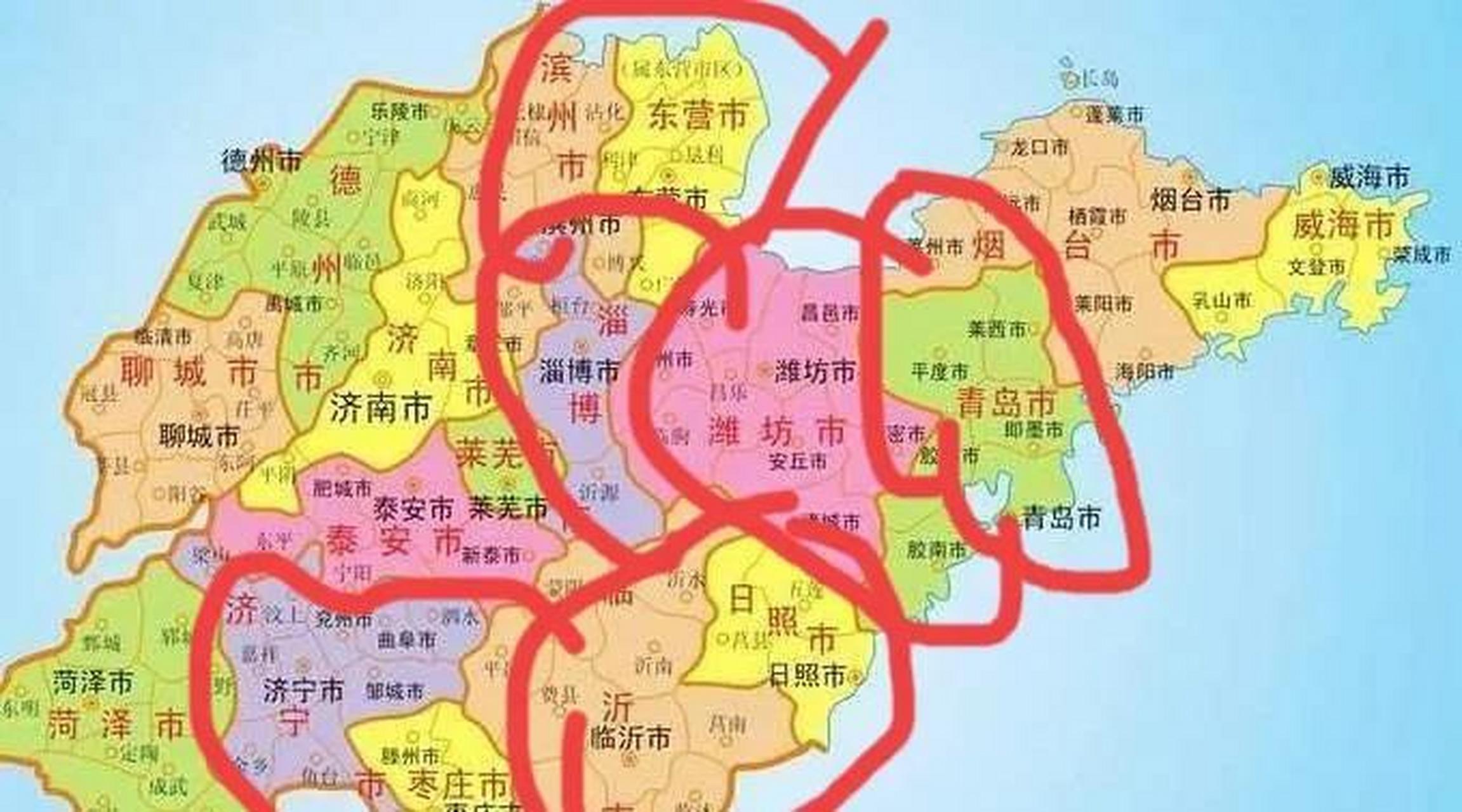 山东省行政区划调整调想 一,将烟台的莱州划入青岛 二,将青岛的胶南