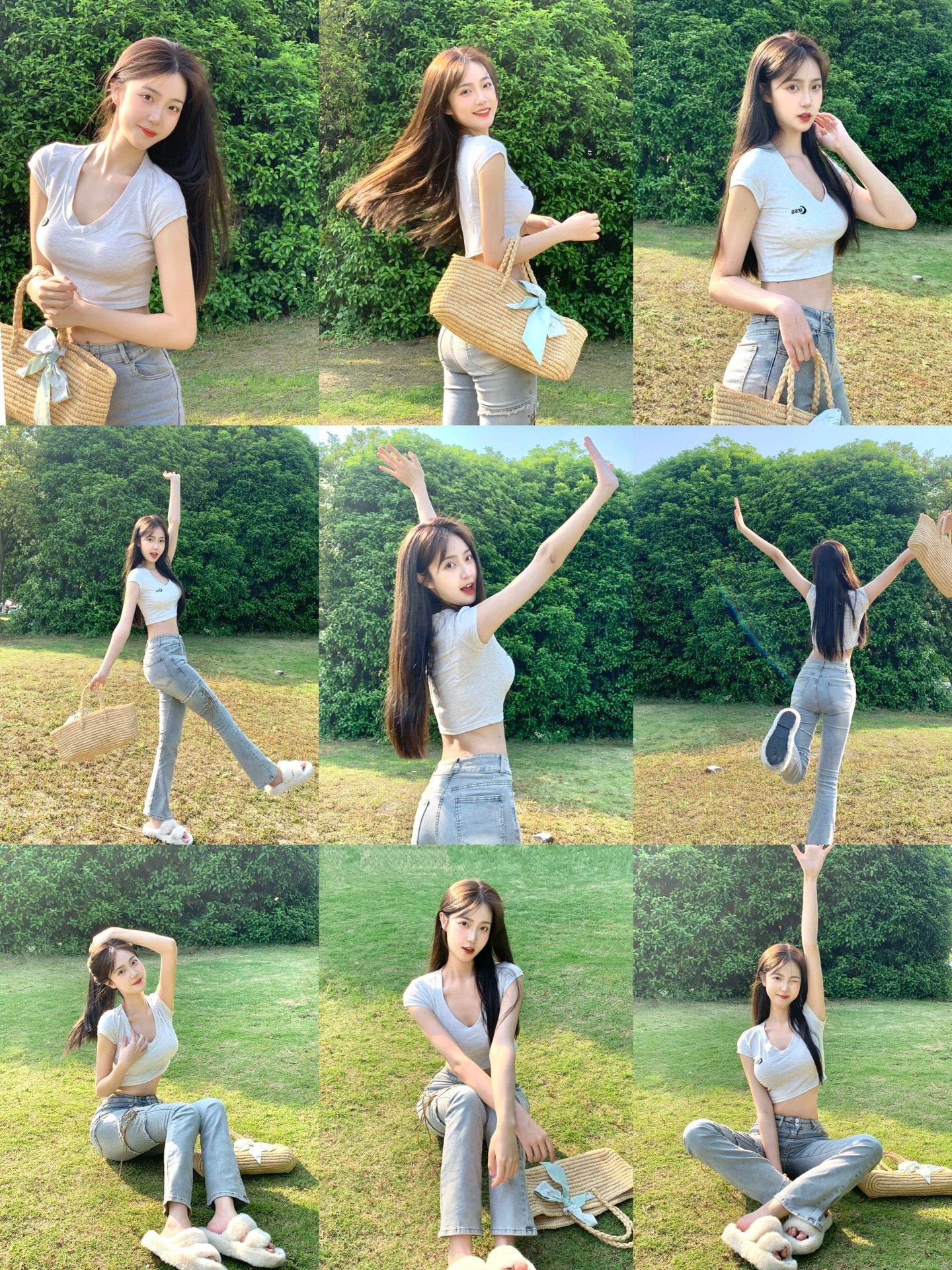 公园草地如何拍照,9个拍照姿势,一看就会拍照超出片