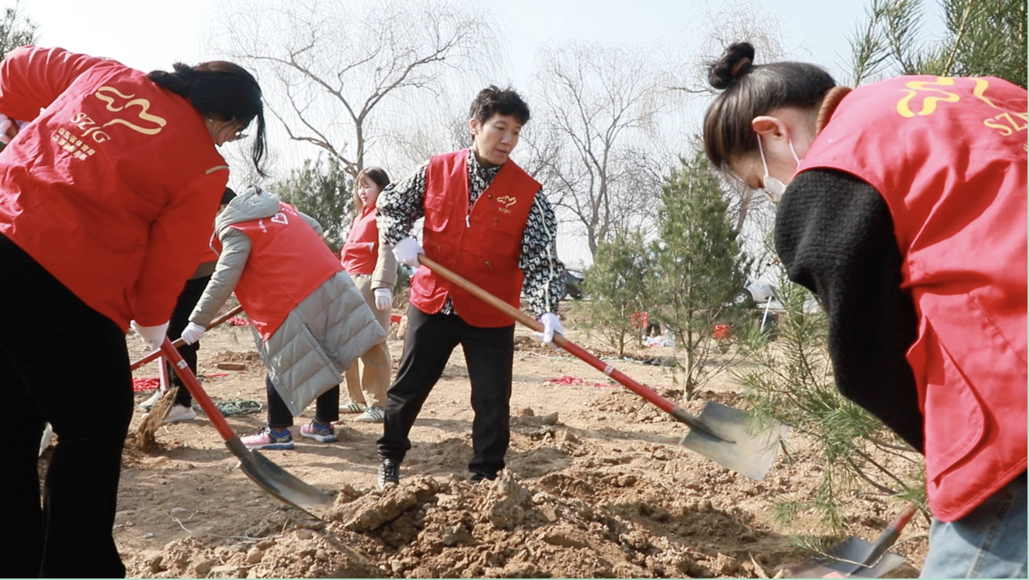 "守护生态黄河 共建美丽中国 省直机关团员青年义务植树活动在济南