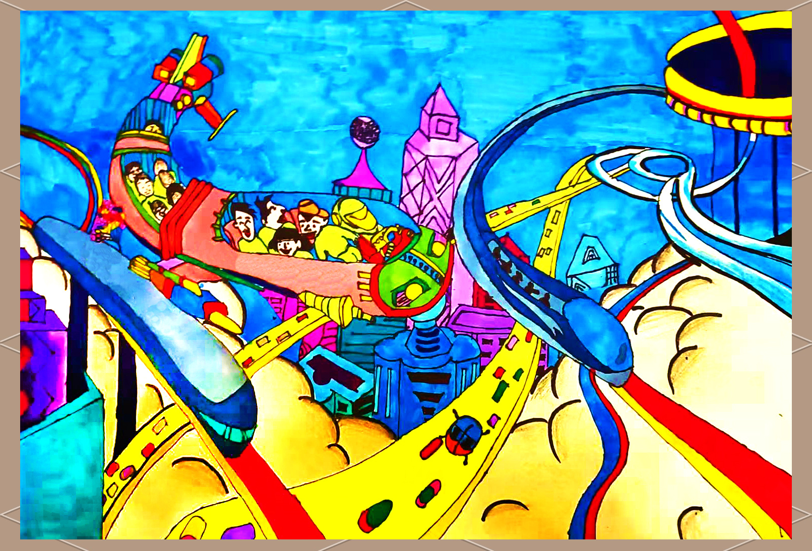 新疆小画家展现对2035年的畅想