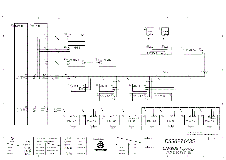 蒂森克虏伯MC2-B电梯电气原理图