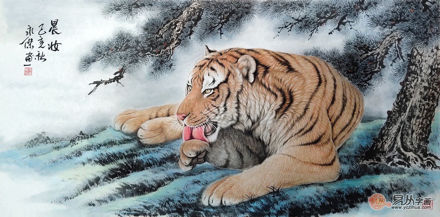 客厅装饰画——布永杰老虎画作品 吉祥又霸气
