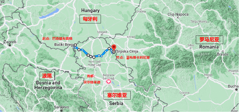 匈塞铁路地图图片