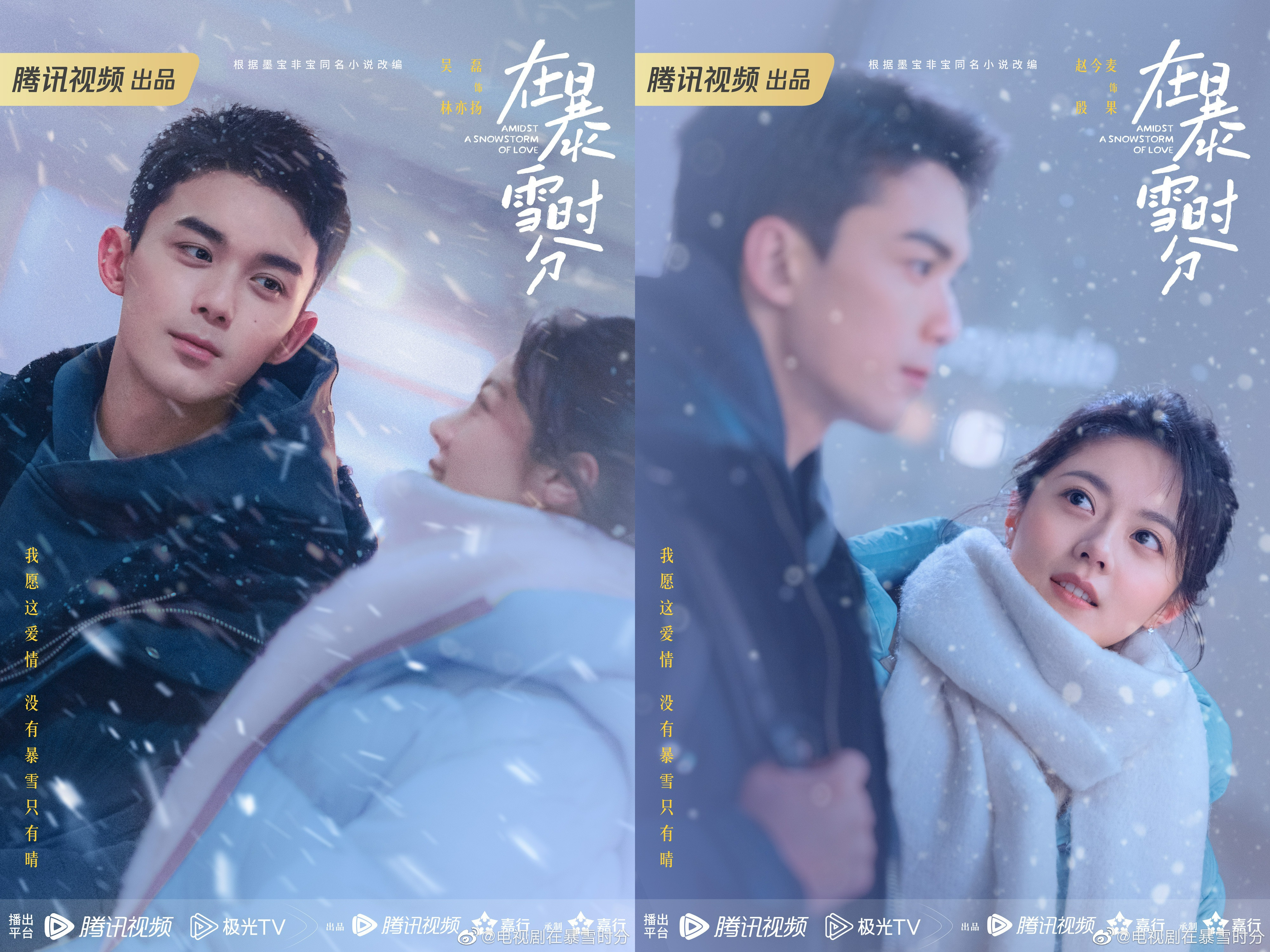 电视剧《在暴雪时分》曝光海报,吴磊,赵今麦领衔主演