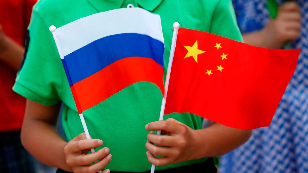 中俄国旗 友好图片