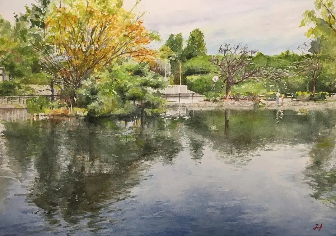 水彩|日本画家m.tanaka 田园风光 透亮的水彩