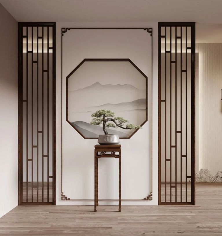 2023新中式玄关效果图外观图片大全