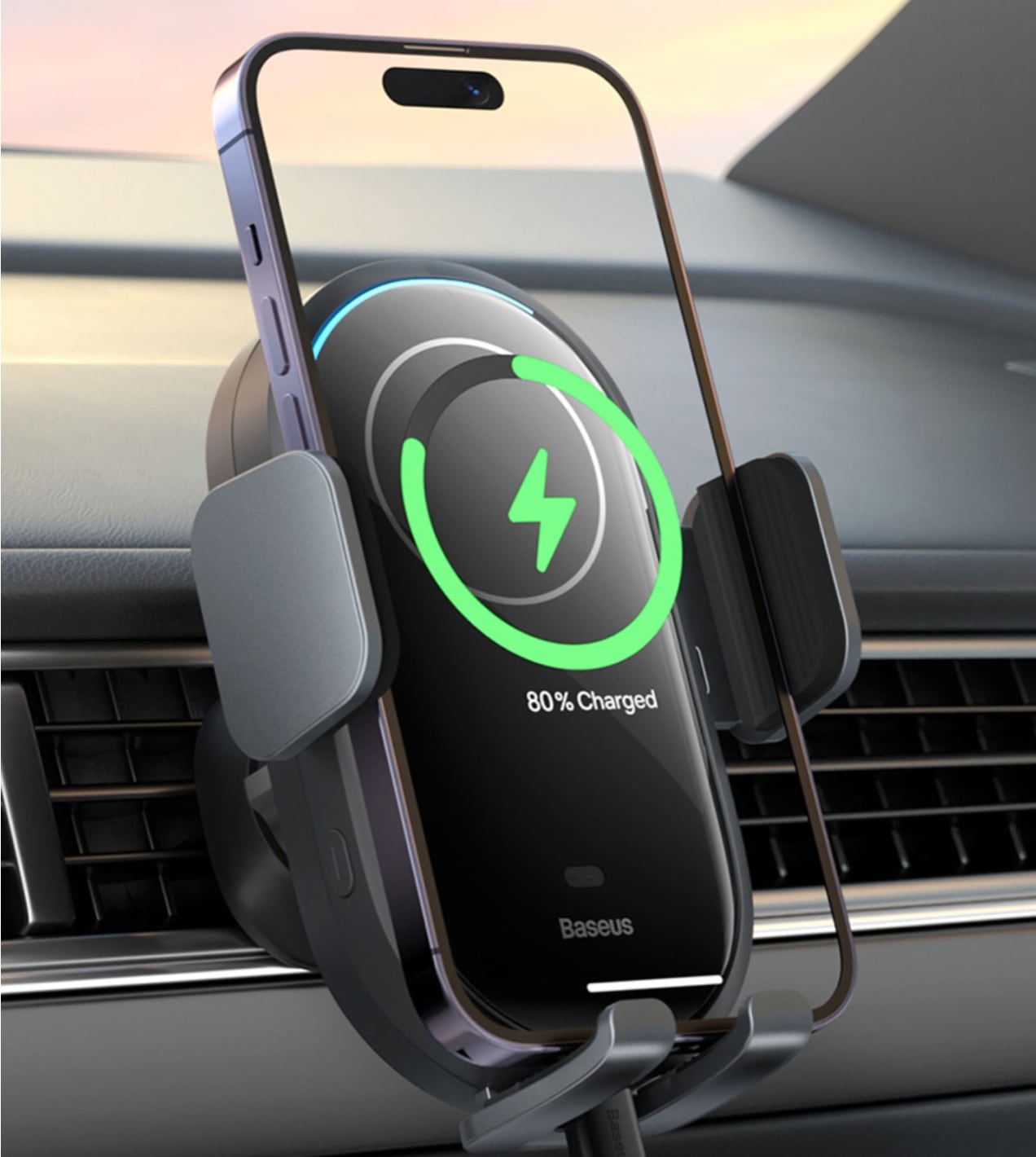 cm020 车载无线充电器:支持15w快充,断电也能开合