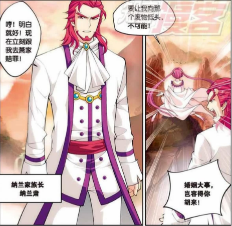 纳兰家族族长纳兰嫣然的父亲,要求纳兰嫣然去萧家"赔罪"