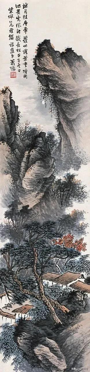 萧谦中山水画作——构图饱满,雄浑深秀!