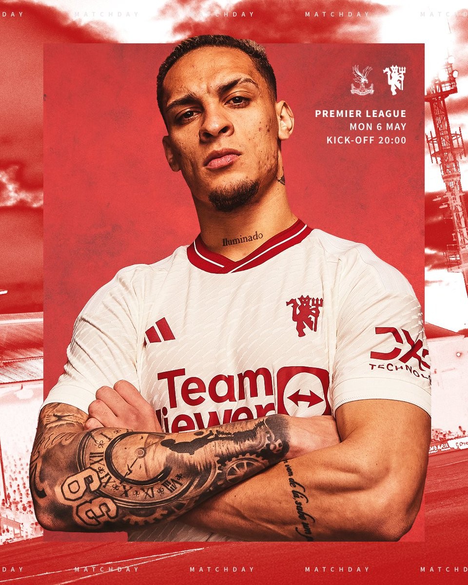 能否继续进球,曼联发布客战水晶宫赛前海报:安东尼单人出镜