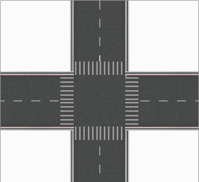 在无交通信号控制的十字路口,右转的车辆需让直行的车辆优先通行,即